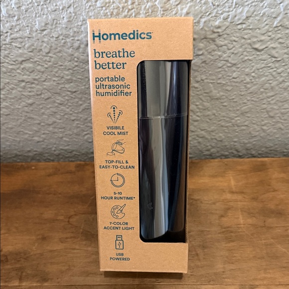 Homedics Other - Homedics Portable Ultrasonic Humidifier - Black NEW